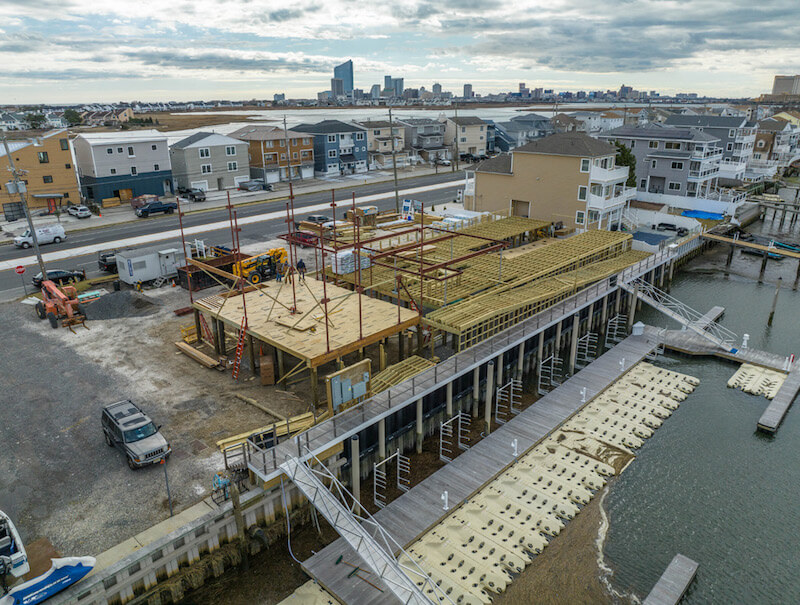 Aerial view of the Paddle Club framing.